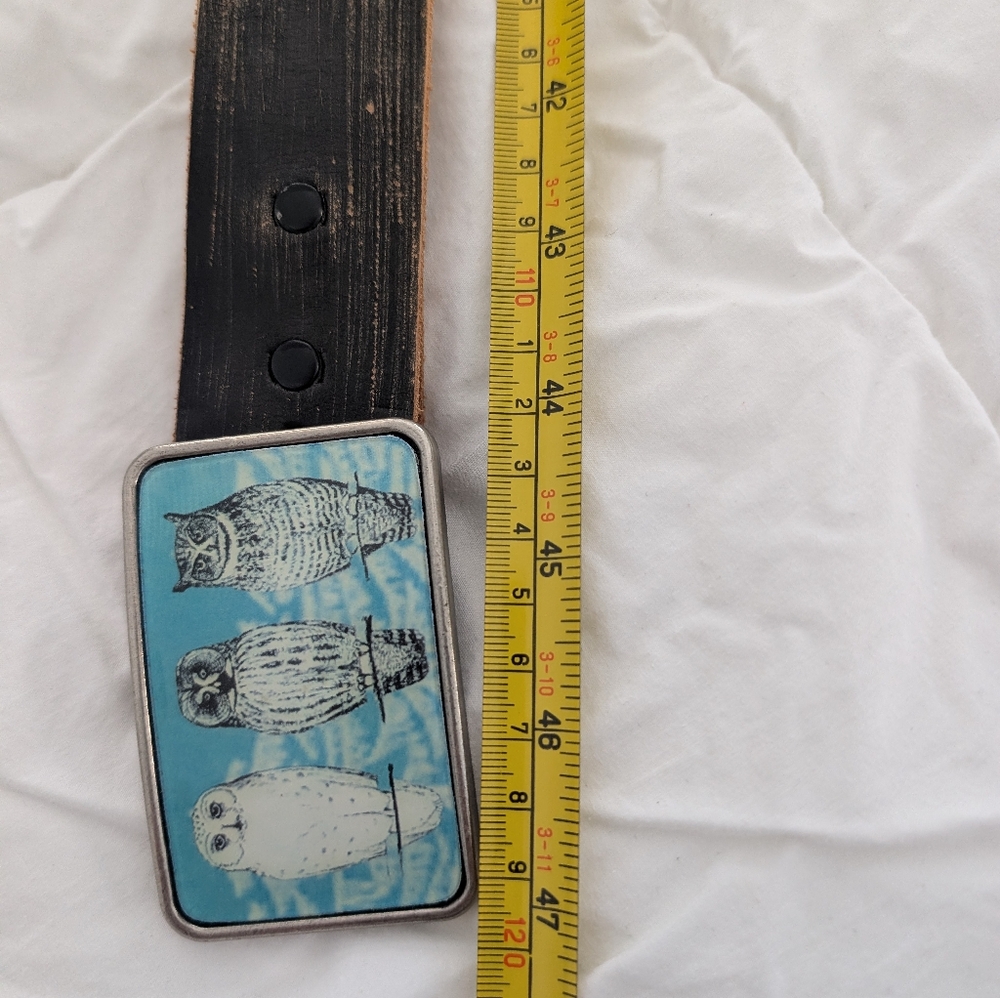 Owl Design Buckle & Leather Belt - Picture 2 of 8